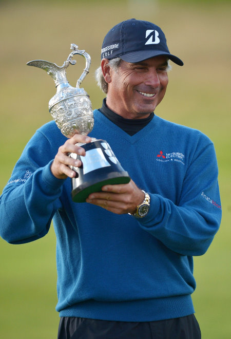 Fred Couples with the Senior Open Claret Jug