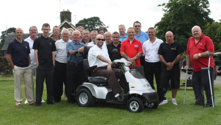 The TGA Breeze S4 Golf mobility scooter ridden by Jim Gales MBE, founder of the Scottish Disability Golf Partnership