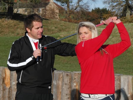 Ryan Fenwick coaching one of his junior players
