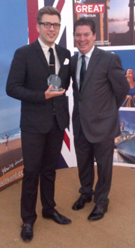 Sales & Marketing Manager, David Holder left) and General Manager, John George with the trophy