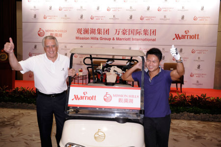 From Left: Simon Cooper, President and Managing Director of Marriott International, Dr. Ken Chu, Chairman and CEO of Mission Hills