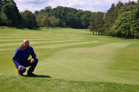 Richard Jacques, with his newly weed-free fairways and semi-rough, created with the help of Praxys