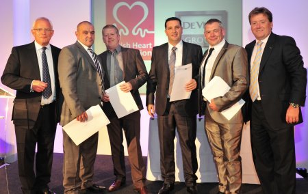 The winning Team at BHF Day with De Vere Group CEO Andrew Coppel (far left) and Robert Cook (far right) (credit Bill Allon www.camera-angles.co.uk)