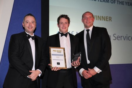 Adam Roberts (GMS) accepting the award from host, former England Rugby player Ben Kay