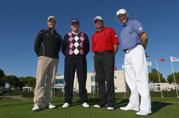 (left to right) Titleist PGA Play-Offs champion Richard Wallis, 2013 PGA Cup GB&I team captain Russell Weir, Scott Henderson and David Higgins (photo courtesy of Matthew Lewis at Getty Images)