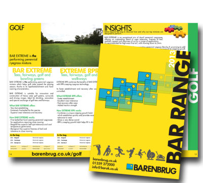 Hot off the press – Barenbrug’s brand new BAR Range2013sports and amenity grass seed catalogue