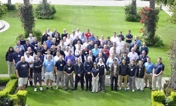 Some of the Ransomes Jacobsen party that visited the Golf Industries Show in San Diego