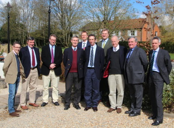 Left to right Ben Allen (GVA Humberts Leisure); Alan Plumb (Savills); Tom Marriot (HMH Golf & Leisure); Charles Greville-Heygate (Strutt & Parker); Mark Smith (Smith Leisure); Martin Brister (GVA Humberts Leisure); Peter Gwilliam (Peter Gwilliam & Co); Nick Hopton (HMH Golf & Leisure); Hugh Wilkinson; Ian Simpson (Savills)