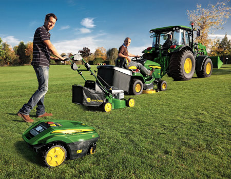 Today’s John Deere lawn and turf product line-up includes the Tango autonomous mower and a comprehensive range of walk-behind lawnmowers and lawn tractors, as well as compact and large utility tractors and commercial golf and turf equipment.