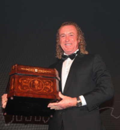 Jiménez was presented with a unique tantalus decanter containing a 600 year old whisky at the Players’ Awards dinner on Tuesday night (Getty Images)