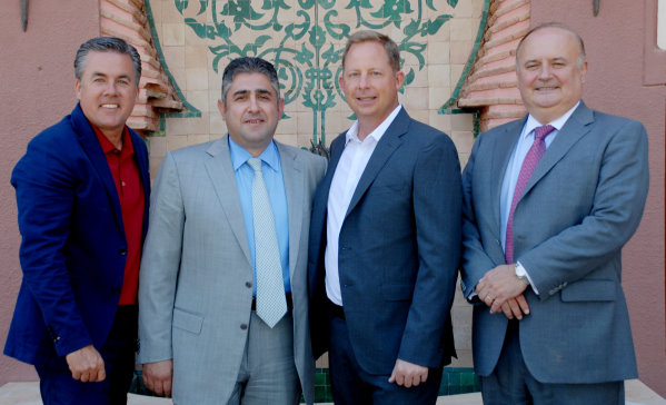 From left to right - Stephane Talbot, National Director of Golf Courses - Palmeraie Développement, Mr Hicham Berrada Co-President of Palmeraie Développement, Bruce Glasco, Vice-President and Managing Director, Troon International Operations, Mr Patrick Lebufnoir General Manager of Palmeraie Hotels and Resorts