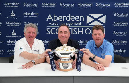 Martin Gilbert, Chief Executive Officer of Aberdeen Asset Management; Rt Hon Alex Salmond MSP, the First Minister of Scotland; and Peter Adams, Championship Director of the Aberdeen Asset Management Scottish Open