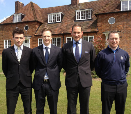 Brocket Hall Membership Team (l-r) Jago Toner, Luke Geoghegan, David Griffin and Tim Hearns