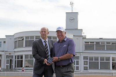 Royal Birkdale Club Captain Jonathan Seal with Mark O’Meara 