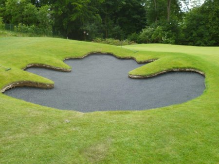The completed bunker awaits sand