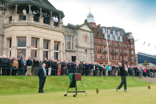 Sandy Dawson, the new Captain of The Royal and Ancient Golf Club, drives into office