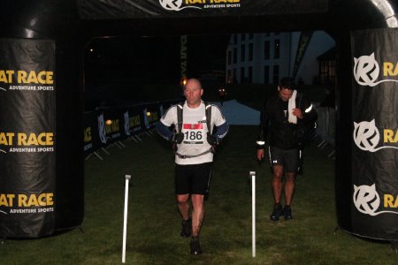 Steve Slinger crosses the finish line
