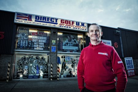John Andrew outside the first store on Leeds Road