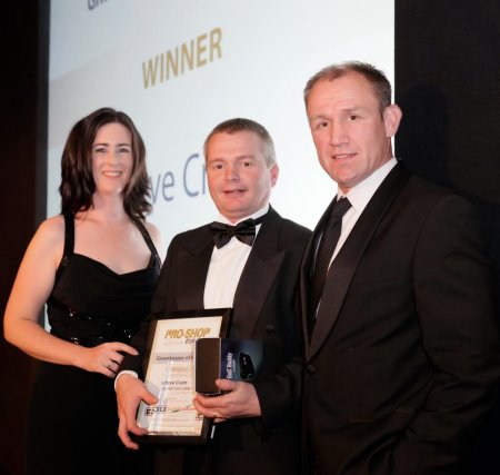 Karen Proctor – Key Accounts Manager, Ransomes Jacobsen Ltd; Steve Cram; and Neil Back MBE