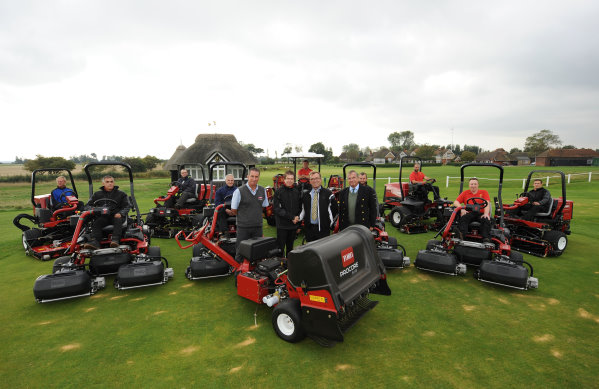From left: Richard Wood, John Shaw Machinery, Paul Larsen, course manager, Royal St George’s Golf Club, Larry Pearman, regional sales manager, Lely UK and Tim Checketts, secretary, Royal St George’s Golf Club.