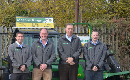 (left to right) Masons Kings group agricultural sales manager Andy Miller, general manager Peter Endacott, owner Roger Prior and group parts manager Matt Hellyer.