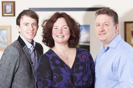 (from left) Ruairidh Macdonald, Yvonne Alexander and Mark Alexander