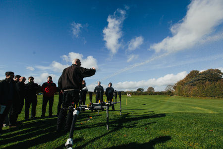 Sprinkler demonstration at the Lely and BIGGA golf irrigation roadshow at Sherborne Golf Club