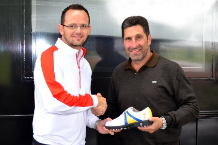 Russell Lawes, FJ Marketing Manager with 2012 Ryder Cup winning Captain, José María Olazábal