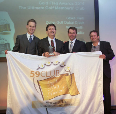 The ultimate golf members club: Wentworth Club 
(from left) Dan Walker (host), Julian Small (Wentworth), Robert Maxfield (PGA) and Simon Wordsworth (59Club)
