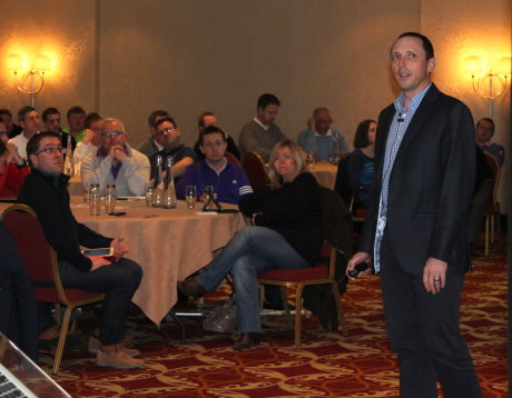 Callaway Vice President of Research & Development Dr Alan Hocknell delivers his keynote speech at the TGI Golf Business Conference
