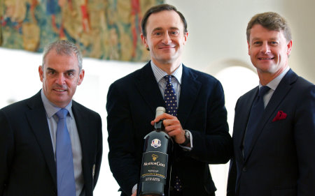 (from left) Paul McGinley, M. Julien de Beaumarchais and Hugues Lechanoine