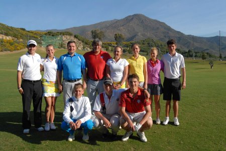 Some of the young Russian golfers and their coaches at Valle Romano Golf Resort