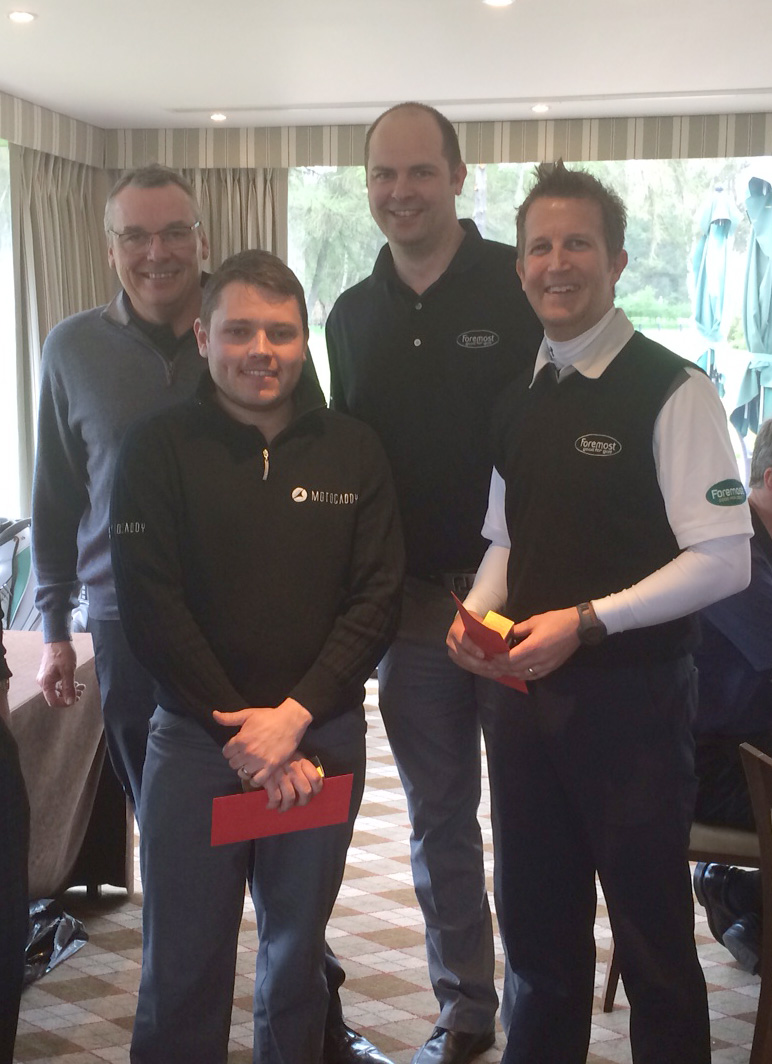 BGIA Charity Golf Team Winners: (from left) David Wells, Oliver Churcher, Andy Martin and Graham Starkey