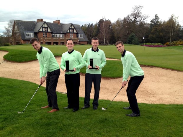 CardenPark Golf team in front of new Cheshire golf course bunkers. From left: Jason Davies, Mark Lloyd, Graeme Edwards and Darryl Parry