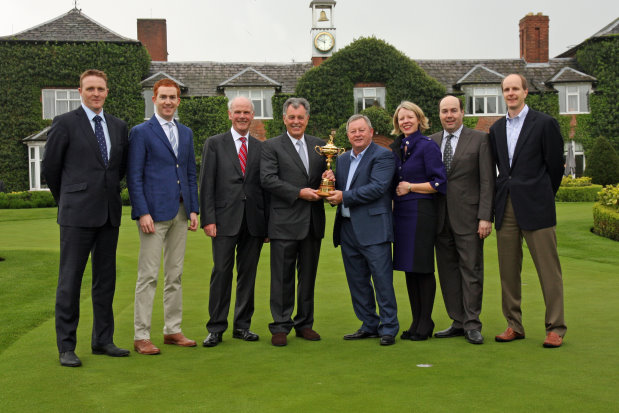 Dignitaries from The Belfry and KSL Capital Partners join Ian Woosnam OBE and Bernard Gallacher OBE for Gran Re-Opening.JPG
Ian Knox - Director of Golf, The Belfry; Coley Brenan - Principal, KSL Capital Partners; Sandy Jones – Chief Executive, The PGA; Bernard Gallacher OBE; Ian Woosnam OBE; Lynn Hood – Managing Director, The Belfry; Todd Shallan – Portfolio Manager, KSL Capital Partners; Matt Gaghen – Portfolio Manager, KSL Capital Partners