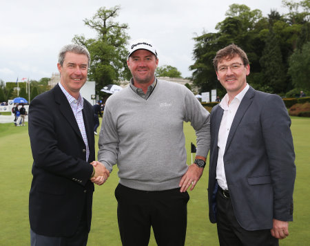 (From left) Andy Brown of Toro with Ryder Cup player Peter Hanson and Jonathan Smith of GEO