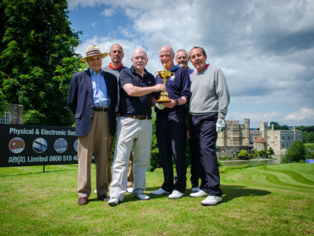 (from left) Alan Britten CBE, Chairman, Leeds Castle Enterprises Ltd; Steve Purves, PGA Professional and Leeds Castle Golf Manager; Niall Dickson, Chairman, Leeds Castle Foundation; Sandy Jones, Chief Executive, The Professional Golfers Association; Shane Guy, Head of Tourism, Leeds Castle Foundation; Alan Walker, PGA Master Professional & EIGCA Golf Architect