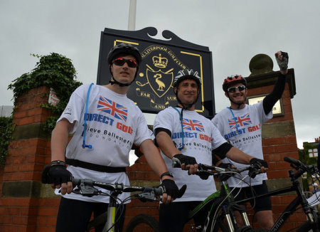 Arriving at Hoylake (from left) Jonathan Brown, Neil Bell and John Andrew