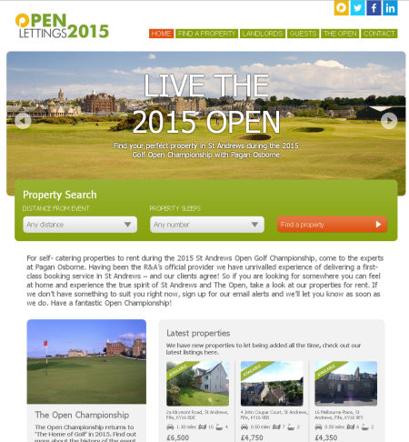 Open 2015 St Andrews Properties to rent