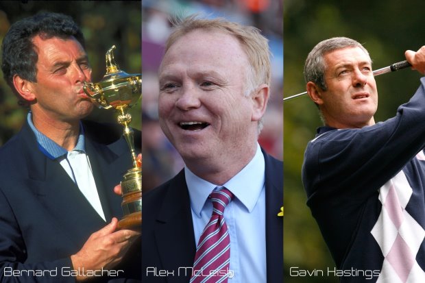 (from left) Bernard Gallacher, Alex McLeish and Gavin Hastings