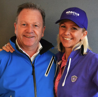 Abacus Sportswear’s new Swiss distributor, Bettina Bloesch, with Area Manager, Bengt-Olof Moberg