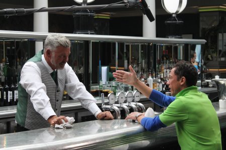 Darren Clarke and Frankie Dettori in the Brabazon Bar