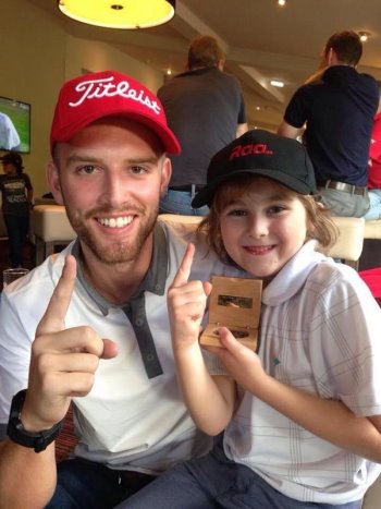 Jayden Phipps and his caddy Howard Baker