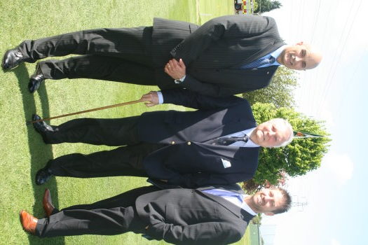 Pin High's Roger Hyder and Tony Healy with Canterbury Honorary Vice President Peter Alliss