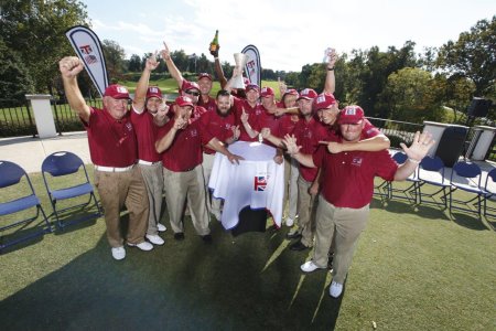 US Team celebrate at closing ceremony.