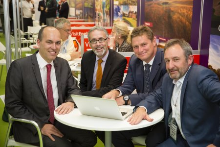 (from left) Simon Gidman and James Berresford, VisitEngland, and Andrew Cooke and Tony Jansen, GTE