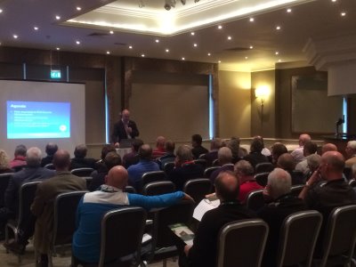 Jim Croxton CEO BIGGA addresses the meeting