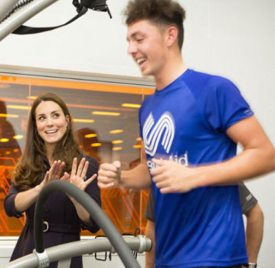 Marco Penge, watched by the Duchess (courtesy Nathan Gallagher/SportsAid)