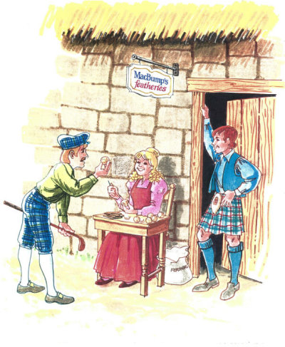 Angus and Bonnie MacBump with customer (Roger Mahler)