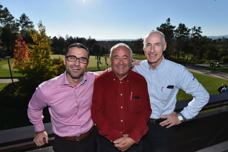 (from left) Julio Delgado, Chief Executive Officer of PGA Catalunya Resort; Angel Gallardo, co-designer; Mike Stewart, The European Tour's Qualifying School Director (Getty Images)